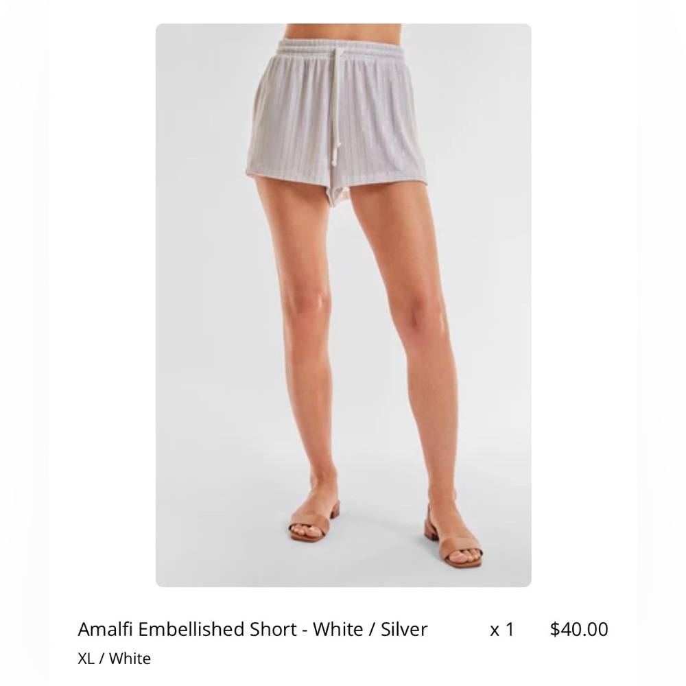 NWT Noli Yoga Amalifi embellished sparkle sequin shorts size XL